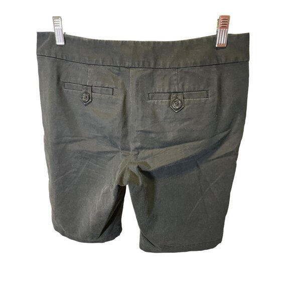 Ann Taylor Signature Fit Black Chino Flat Front Shorts Sz 8P - Picture 2 of 9